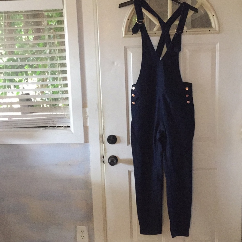 Dark blue overalls